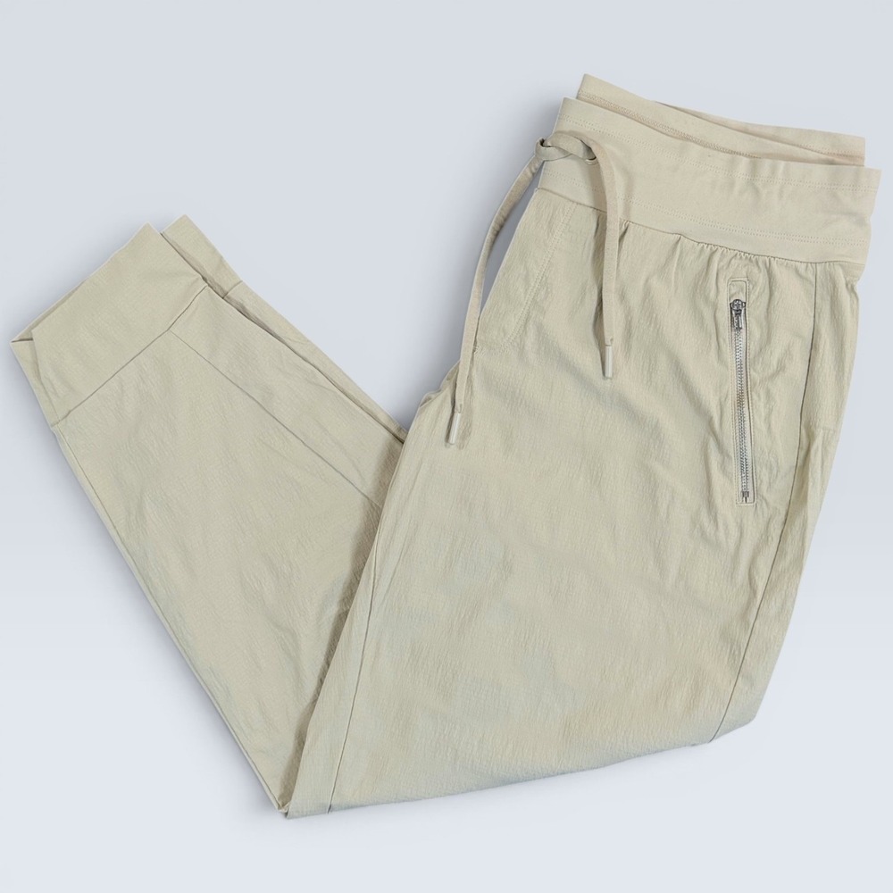 ATHLETA Trekkie North Jogger Pants Womens 14 Beige Drawstring Lightweight‎